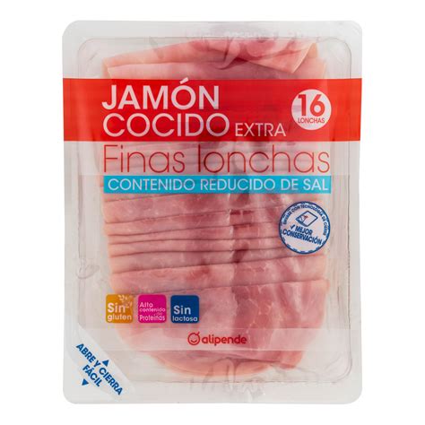 Jamón cocido finas lonchas reducido en sal Alipende 200g Ahorramas