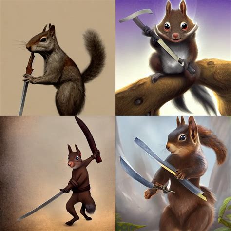 Of A Matte Painting Of A Ninja Squirrel Character Stable Diffusion