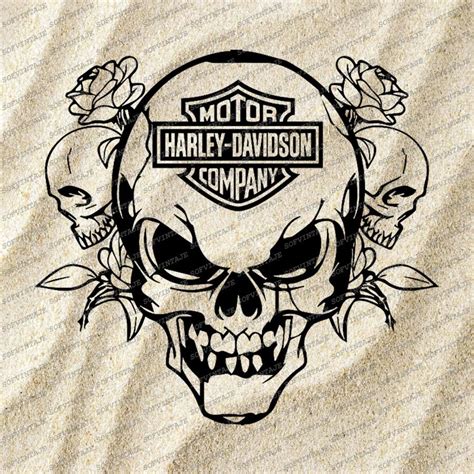 Harley Davidson Svg File Skull Svg Design Clipart Motorcycles Svg Fi