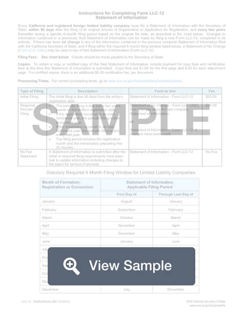 Ca Form Llc 12 Fillable Statement Of Information Pdf Formswift