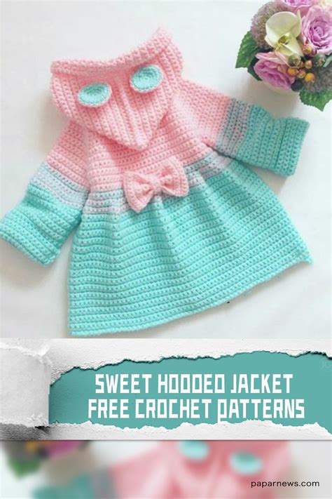 Sweet Hooded Jacket Free Crochet Patterns