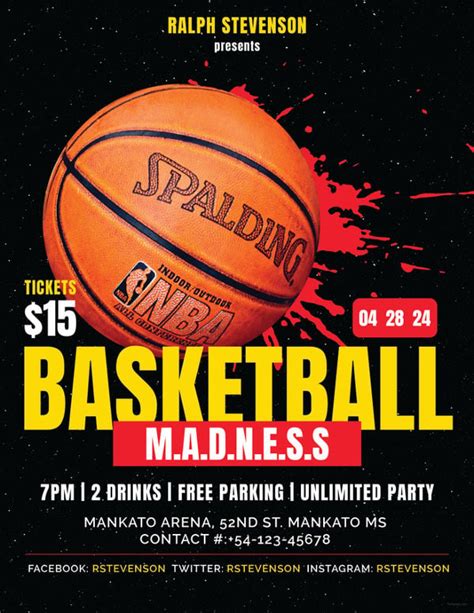 Basketball Tournament Flyer Template Free