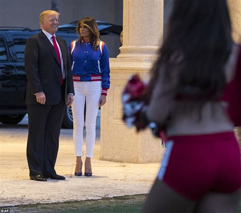 Trump And Melania Attend Mar A Lago Super Bowl Celebration Daily Mail