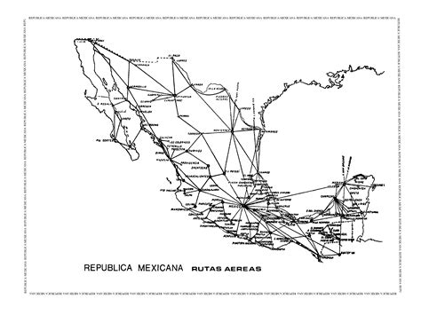 Mapa de las rutas Aereas de la República Mexicana Republica Mexicana