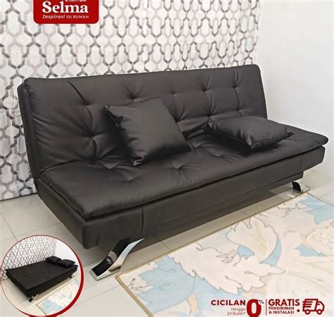 Sofa Bed Bahan Kulit Kaki Besi Perabotan Rumah Di Carousell