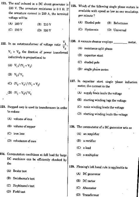 Ssc Junior Engineer Electrical Question Paper And Answer Key