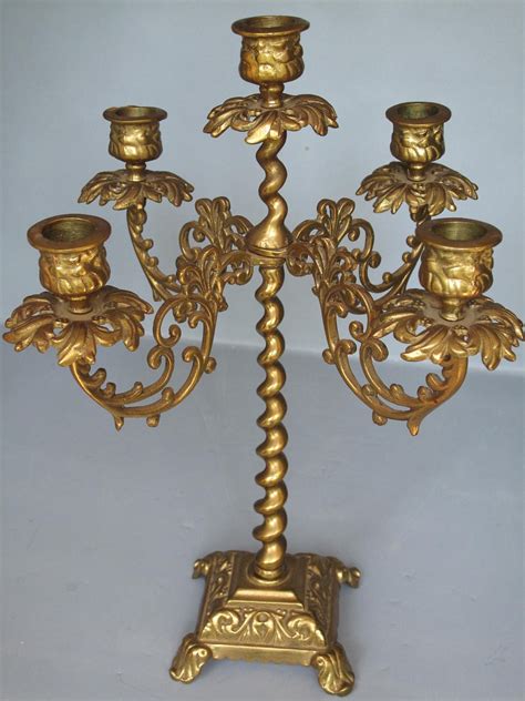 Vintage Brass Candelabra Ornate Solid Brass Candelabra With