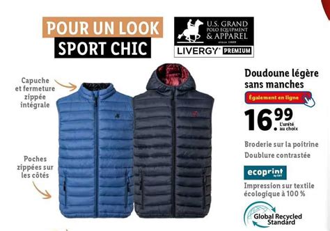 Promo Doudoune Légère Sans Manches Livergy Premium chez Lidl