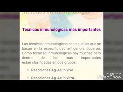 Técnicas inmunológicas importantes Video sobre los Métodos Inmunológicos