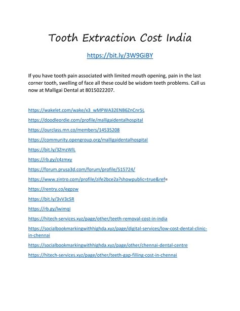 Tooth Extraction Cost India By Malligai Dental Hospital Issuu