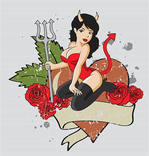 Female Devil Tattoos Drawings Illustrations, Royalty-Free Vector Graphics & Clip Art - iStock