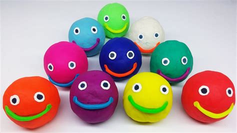 Play And Learn Colours With Play Dough Smiley Face Zoo Animal Molds Fun