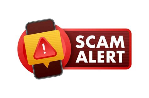 Banner With Red Scam Alert Attention Sign Cyber Security Icon