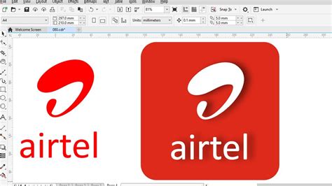 Airtel Logo Ll Ll Coreldraw Tutorial In Hindi Ll Logo Designing