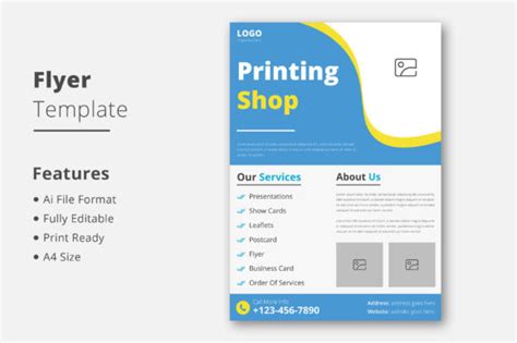 Printing Shop Flyer Template Graphic By Macrobyte · Creative Fabrica