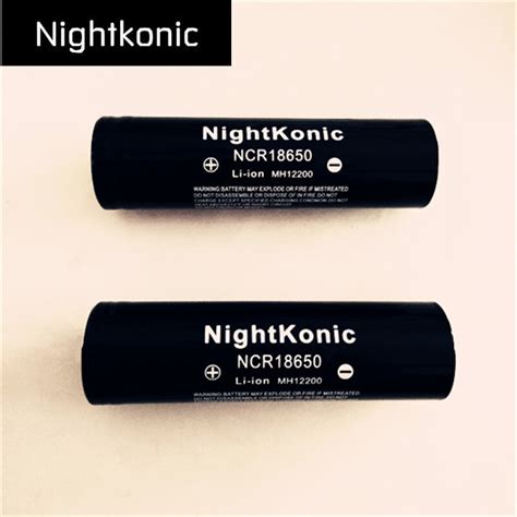 High Quality Nightkonic 2 Pieces Lot 18650 Battery Original 3 7v Li Ion