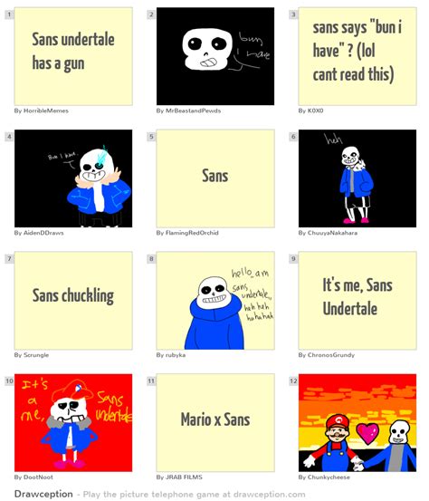 Sans undertale has a gun - Drawception