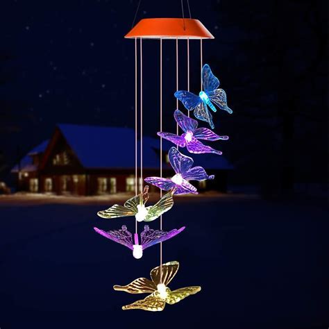 Rgb Solar Led Hummingbird Wind Chimes