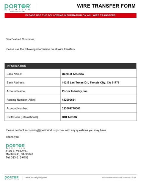 40 Wire Transfer Form Templates Pdf Word Excel