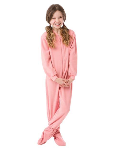 Big Feet Pjs Big Girls Kids Pink Fleece Footed Pajamas One Piece