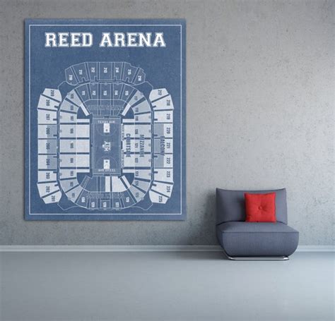 Vintage Print of Reed Arena Seating Chart Diagram Blueprint University ...