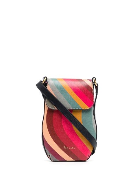 Paul Smith Stripe Print Leather Crossbody Bag Farfetch