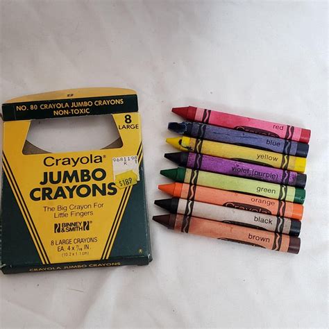 Crayola Jumbo Crayons Vintage Binney Smith Made In Usa 2 Etsy