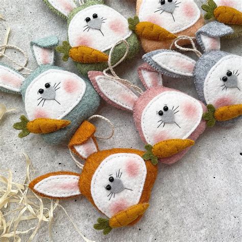 Easter Bunny Felt Easter Egg Felt Felt Easter Ornament Easter Farm Decor Bunny Decor Felt