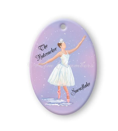 Snowflake III Porcelain Oval Christmas Ornaments Nutcracker Ballet