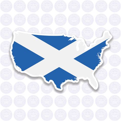 American Scottish Flag Decal Scottish Expat Decal Bumper Sticker