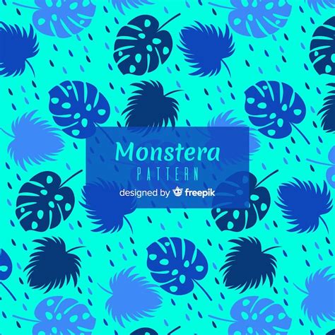 Fondo Hojas Monstera Planas Vector Gratis