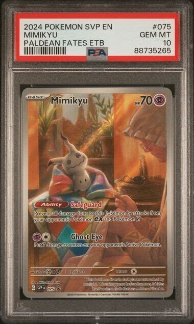 PSA 10 GEM MINT Mimikyu 075 Pokemon SV Black Star Promo EN Paldean