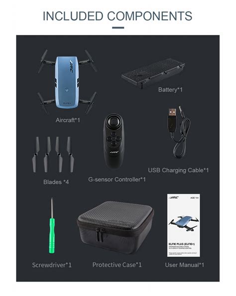 Jjrc H Elfie Plus P Wifi Fpv Foldable Selfie Drone Rtf Blue