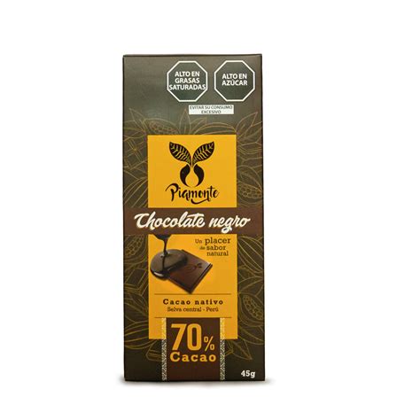 Chocolate Negro 70 Cacao 45g De Piamonte Chanchamayo Real Plaza