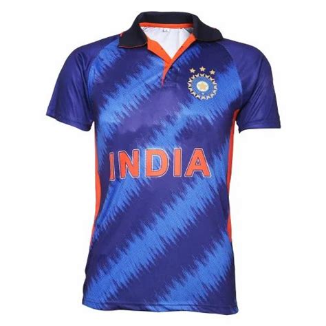 V Neck Blue Polyester Half Sleeves Sports T Shirt Printed At Rs 120