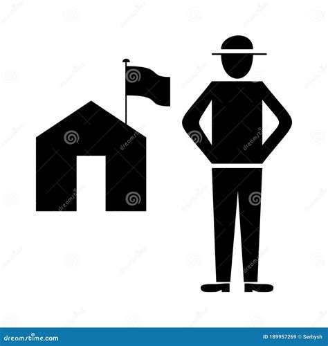 Road Sign Ranger Station On A White Background Stock Illustration