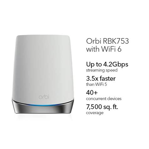 Netgear Orbi Rbk753 High Performance Triband Mesh Wifi 6 System