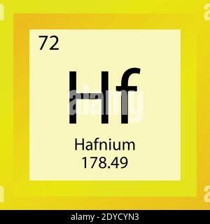 Hafnium Symbol Chemical Element Of The Periodic Table Vector Stock