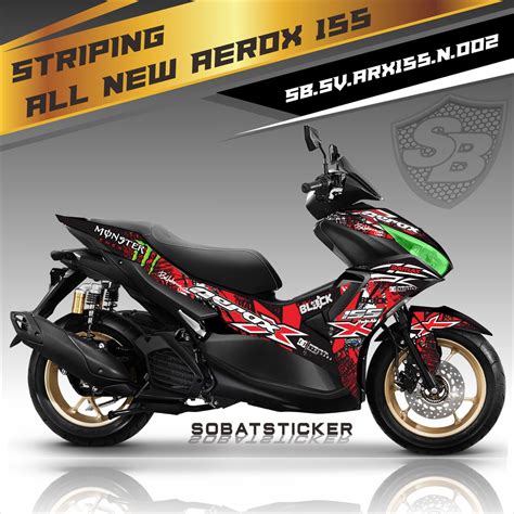 Jual Striping Aerox 155 New Sticker Striping Variasi List Yamaha All New Aerox 155 002