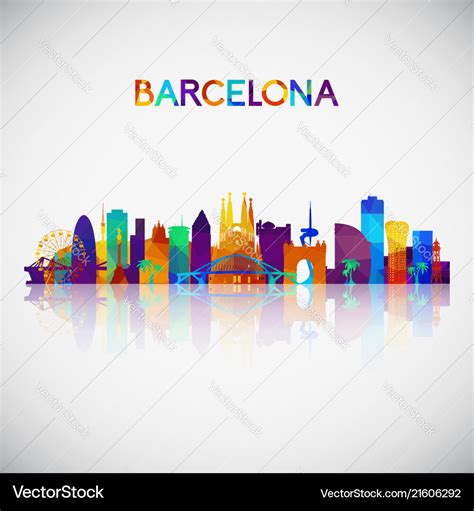 Barcelona Skyline Silhouette Lizenzfreies Vektorbild