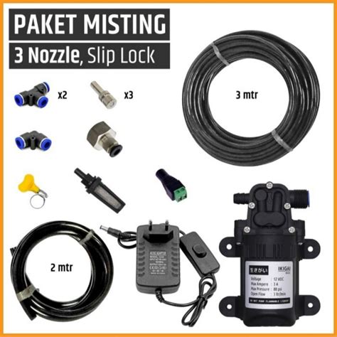 Jual Paket Misting 3 Titik Nozle Nozzle Nosel Mesin Kabut Pengkabut