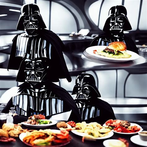 Darth Vader Eating In A Space Diner Photo K Stable Diffusion Openart