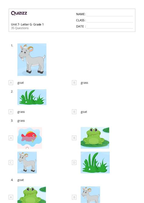 50 The Letter G Worksheets For 1st Class On Quizizz Free And Printable