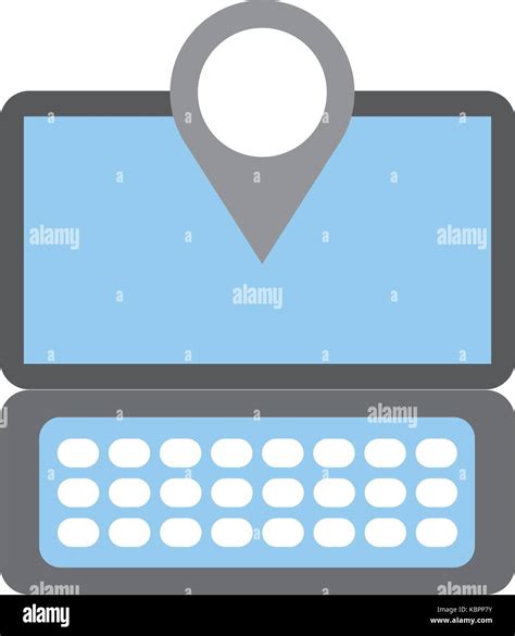 Laptop Communication Pointer Map Navigation Gps Location App Stock