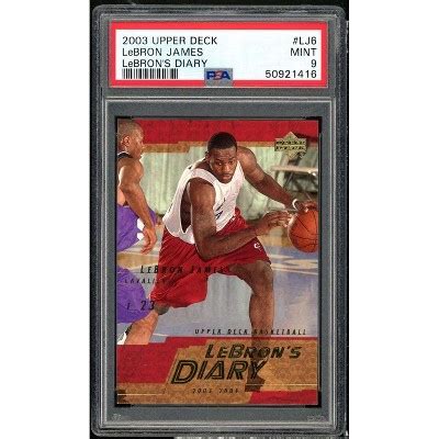 Lebron James Rookie Card 2003 04 Upper Deck Lebron S Diary Lj6 Psa 9