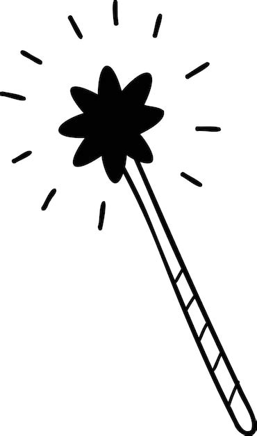 Premium Vector Hand Drawn Magic Wand Illustration