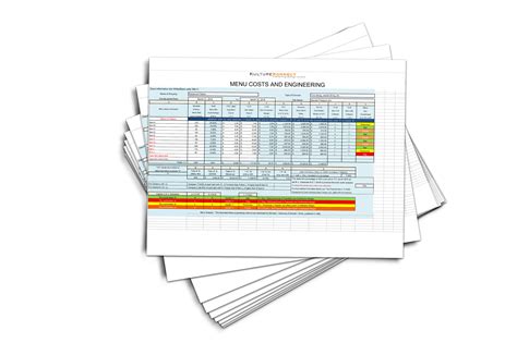 Menu Engineering Worksheet