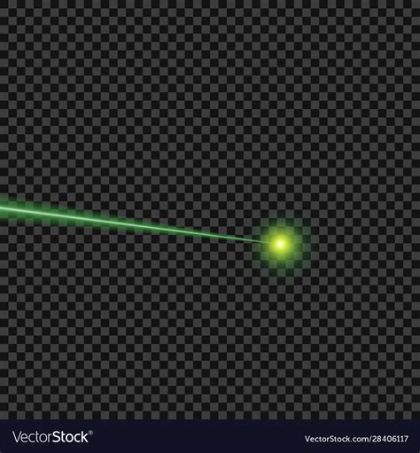 Green Laser Beam Isolated Transparent Background Vector Image