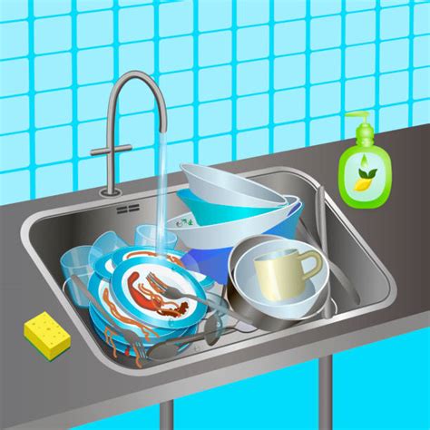 Dirty Dishes In Sink Illustrations Royalty Free Vector Graphics And Clip