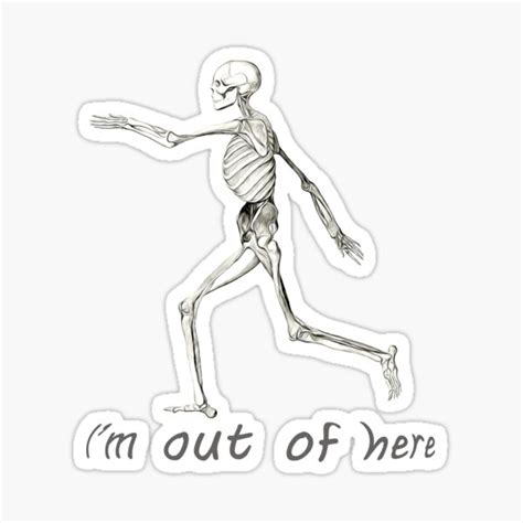 "Running skeleton." Sticker by MikicaM | Redbubble